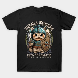 Nordic Norse Valhalla Viking Cat Warrior T-Shirt